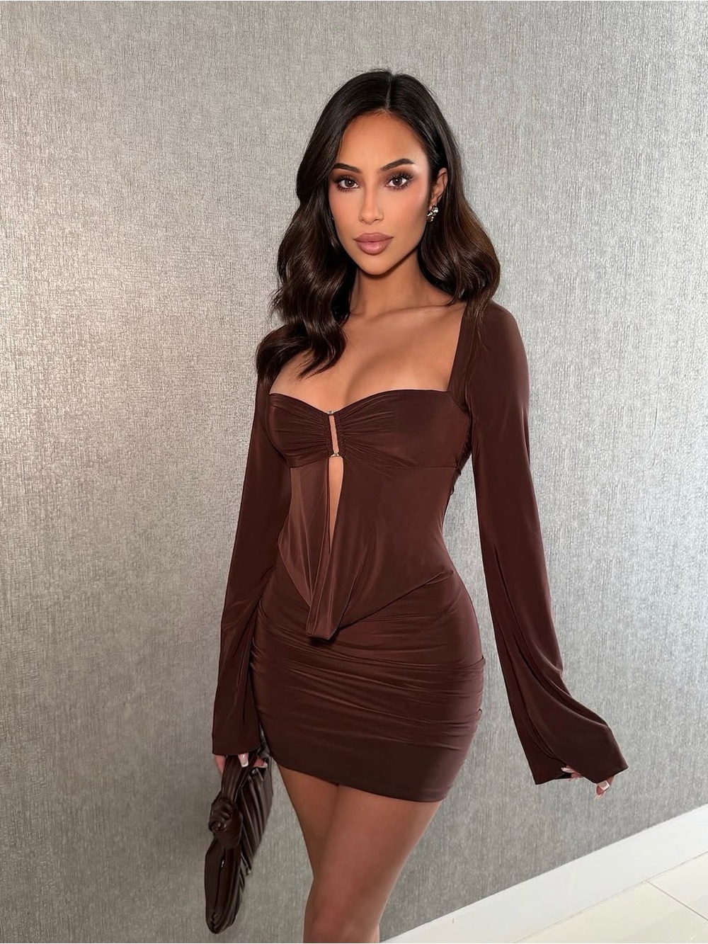 Black Long-Sleeve Mini Dress
